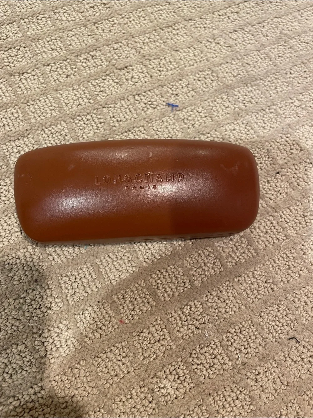 Longchamp Cognac Brown Leather Sunglass Case